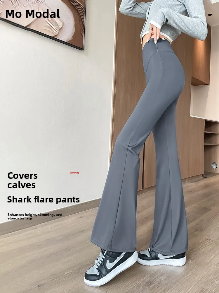 Modalne spodnie do jogi z wysokim stanem, wysoką elastycznością, wyszczuplające, z efektem skórzanego wykończenia, cienkie legginsy modelujące brzuch, idealne na wiosnę i jesień.