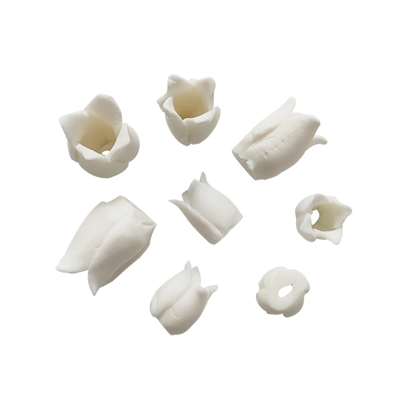 Fleurs en céramique faites à la main pour la fabrication de bijoux à bricoler soi-même, accessoires pour cheveux floraux en porcelaine, matériel de document blanc, 50 pièces