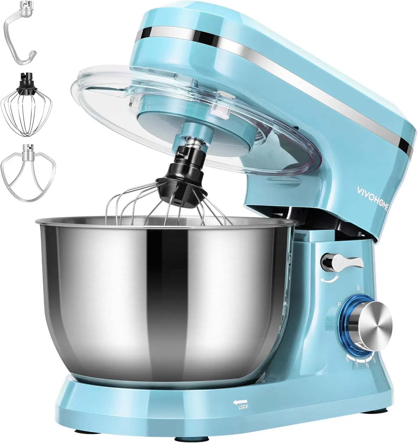

4.75 Quart Stand Mixer, 8-Speed Electric Kitchen Mixer for Baking, Cake, Bread with Beater, Dough Hook, Wire Whip, Egg