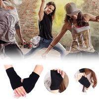 Unisex Combed Cotton Fingerless Gloves Fingerless Finger Knitted Gloves Winter Gloves Short Gloves Student Half-finger B3O0