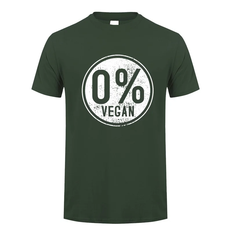 Anti Vegan Zero Percent Vegan T Shirts Men Funny  Funny Meat Lover Tshirt Gifts Cotton Short Sleeve Tops Tee DY-118