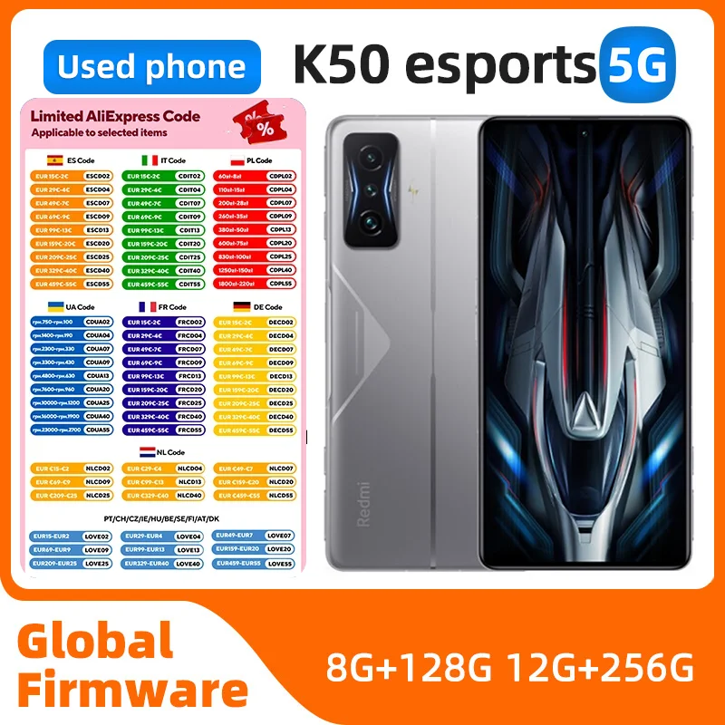 Redmi k50 Esports version 256GB ROM 5G SmartPhone Android 6.67 inch All Colours in Good Condition Original used phone