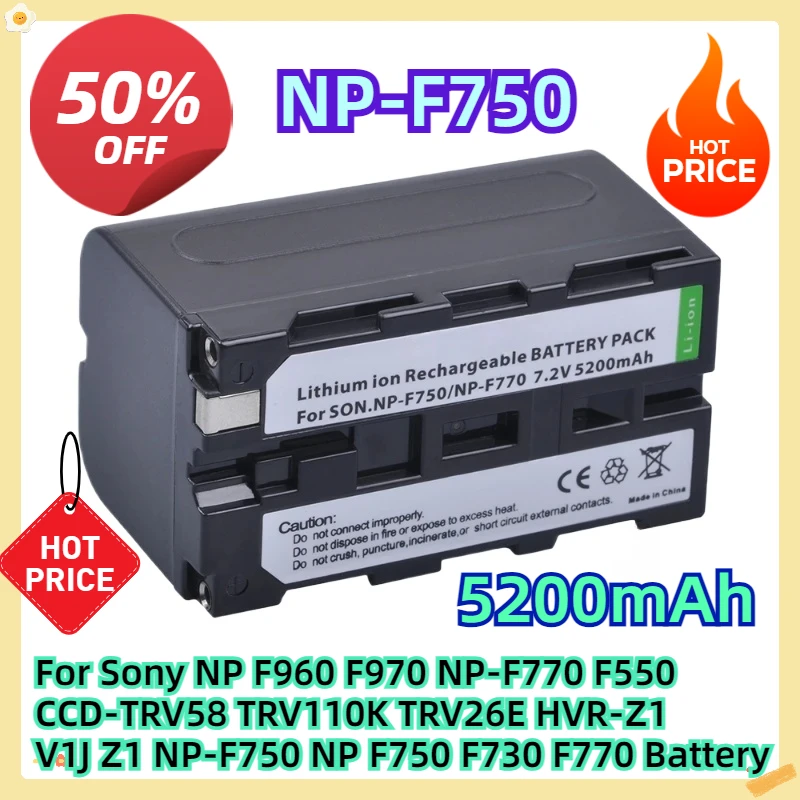 For Sony NP F960 F970 NP-F770 F550 CCD-TRV58 TRV110K TRV26E HVR-Z1 V1J Z1 NP-F750 NP F750 F730 F770 Battery