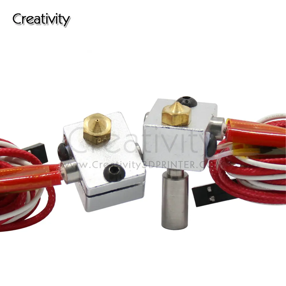 3D принтер Hotend 2 в 2 Out, экструдер, полностью металлический Hotend для 3D Chimera Hotend Kit, многоэкструзионный V6 двойной экструдер 0,4 мм/1,75 мм