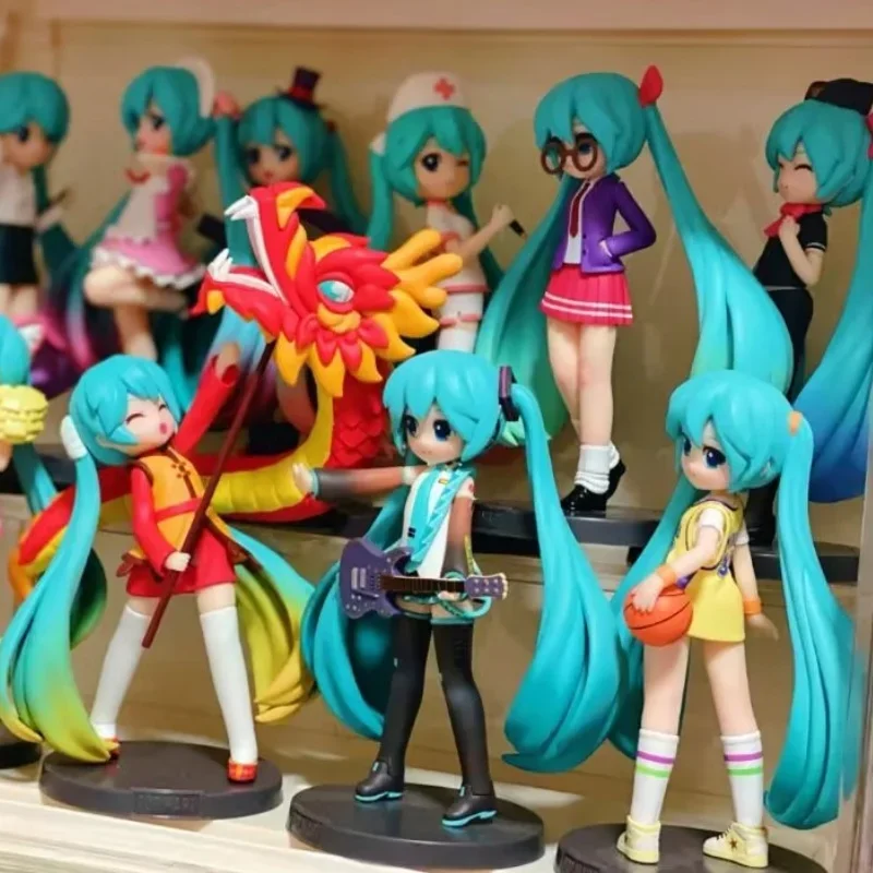 Genuine Bandai Hatsune Miku Anime Action Figure Model Series Action Career Scene 10cm-14cm Pvc Decor Figure Gift Toys gift