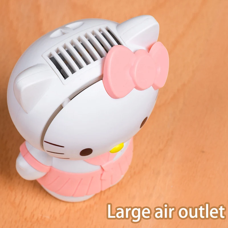 Sanrio Cartoon Anime Hello Kitty Hanging Neck Outdoor Sports Fan Kawaii USB Rechargeable Handheld Gifts  for Girl