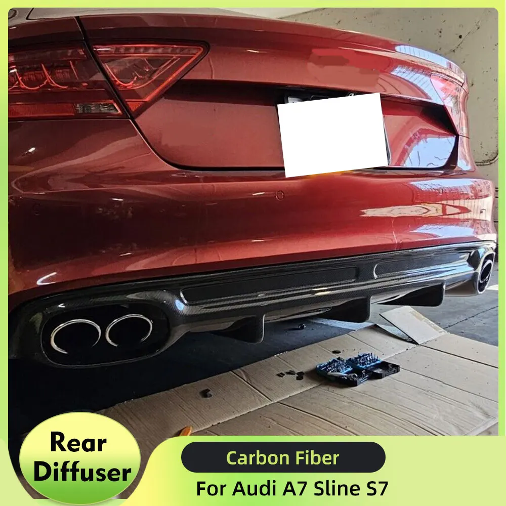 

Carbon Fiber Rear Bumper Diffuser Lip for Audi A7 Sline S7 2011-2014 Rear Bumper Diffuser Lip Spoiler Car Body Kits