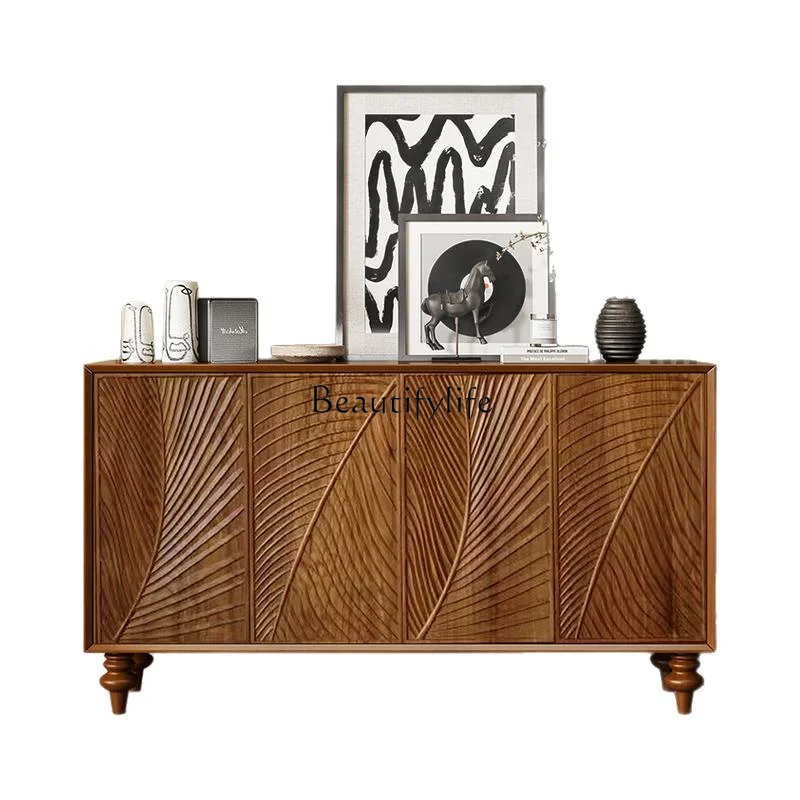 

Medieval style shoe cabinet French retro style dining side cabinet living room entrance cabinet bedroom