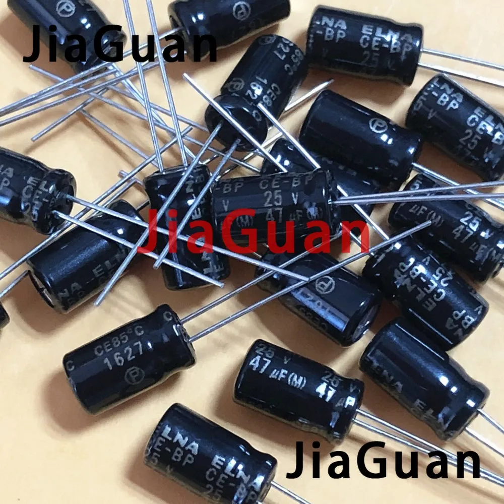 

50PCS ELNA RBD 25V47UF 6.3X11MM black Non-polar 25v 47uf audio electrolytic capacitor CE-BP 47uF/25V BP 47UF 25V