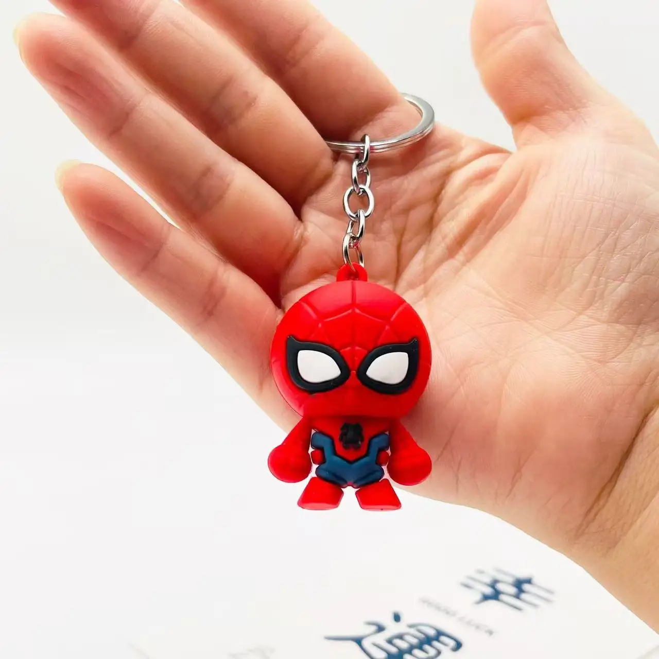 Marvel Cartoon Keychain Iron Man Bat Hulk Thor Anime Avengers Key Ring Figure Silicone Car Key Jewelry Toys Gift view 3
