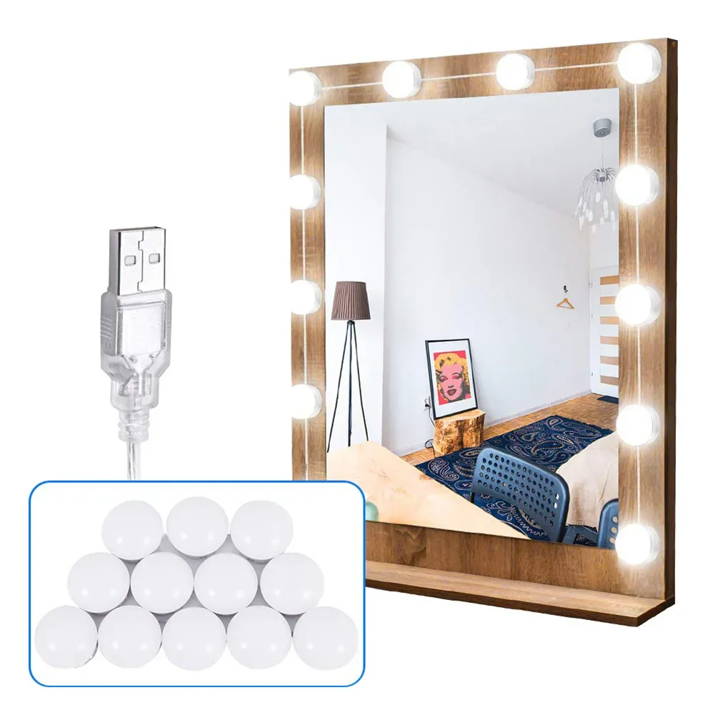 

12 Detachable Bulbs LED Professional Makeup Mirror Light USB Cosmetic Mirror with Light Dressing Table Vanity Mirror Lights