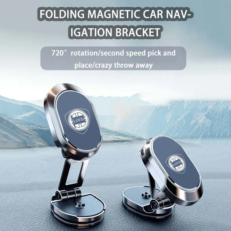 Metal Magnetic Attraction Car Phone Mount GPS Holder For Lancia Ypsilon Delta 3 Musa Nera Thema STRATOS 2013 Accessories Logo