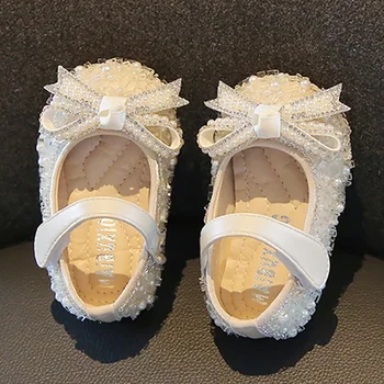 Babyschuhe Mädchen Schleife Einzelschuhe Perle Geburtstagsgeschenk Prinzessin Kleine Mädchenschuhe Baby Kinder Größe 15-25