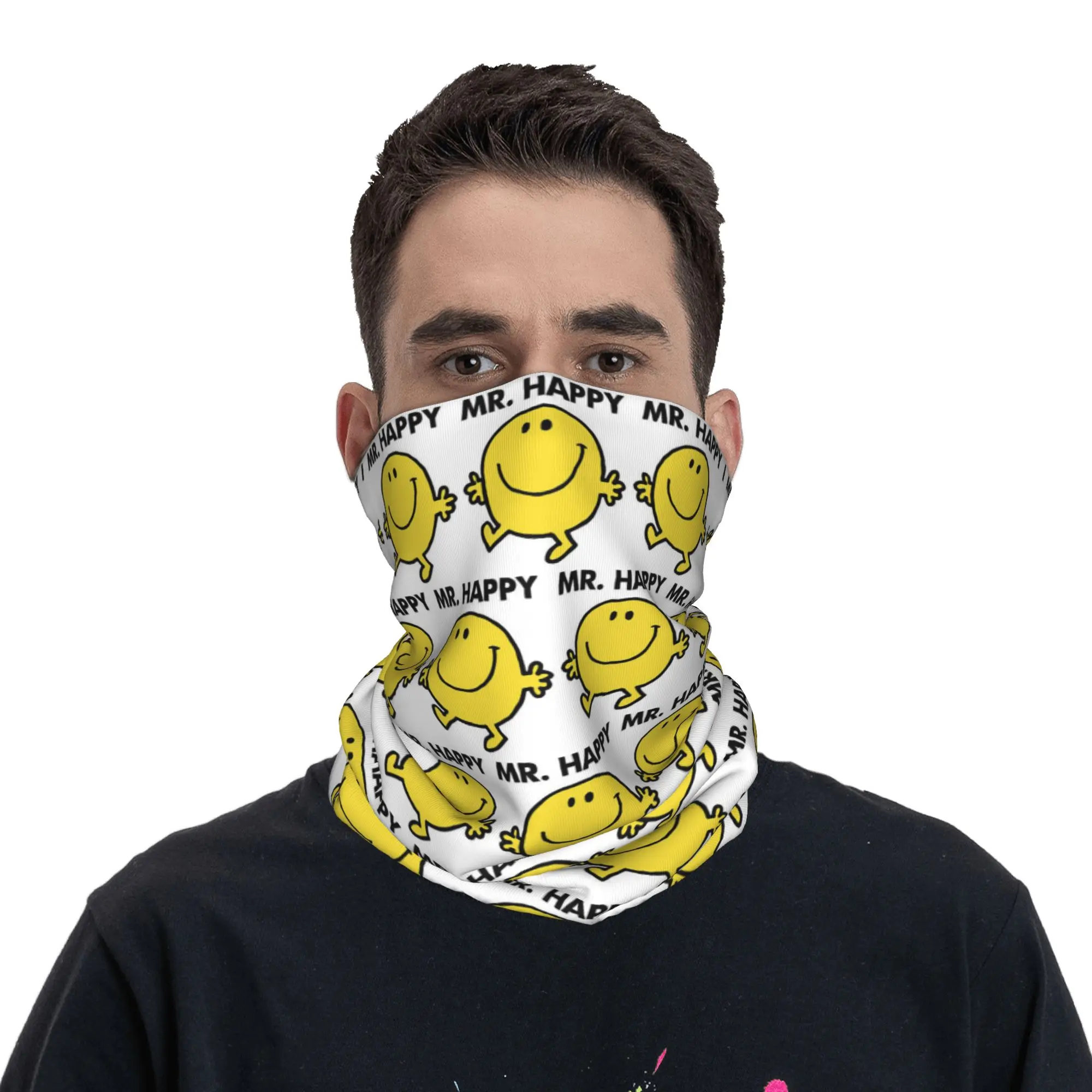 Mr. Men Cute Little Miss popular Bandana Neck Cover Printed Wrap Scarf Warm Cycling Scarf Hiking Fishing For Men Women Washable