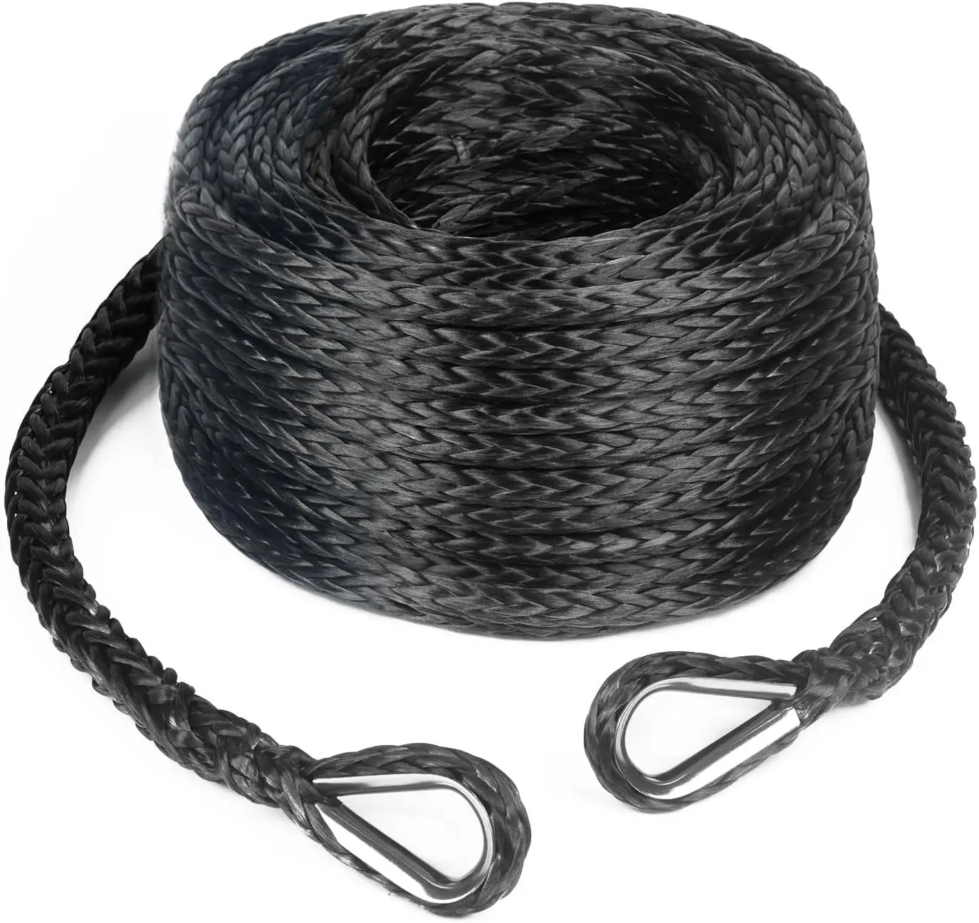 

3/8 Inch x 92 Feet Synthetic Winch Rope Extension 26,500 Lbs for Off Road ATV UTV SUV