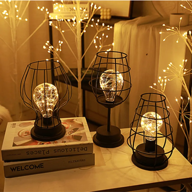 

wine cellar lamp Night Light Ornament Electronic Light set up room decorations frosted lacquer Bar table lamp Retro Classic