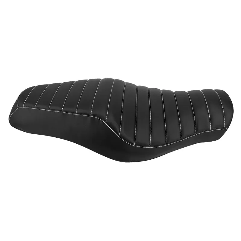 Two-up Seat Motorcycle Black Sofa Seat Rear Cushion Driver & Passenger Tour Seat For Harley Sportster 883 Iron XL1200 04-15