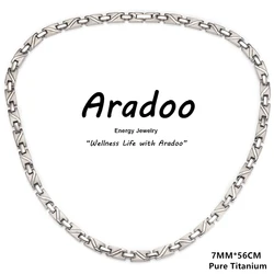 Titanium Magnetic Necklace for Men and Women Pure Titanium Necklace 3500 Gauss Magnets Fashion Magnetic Jewelry
