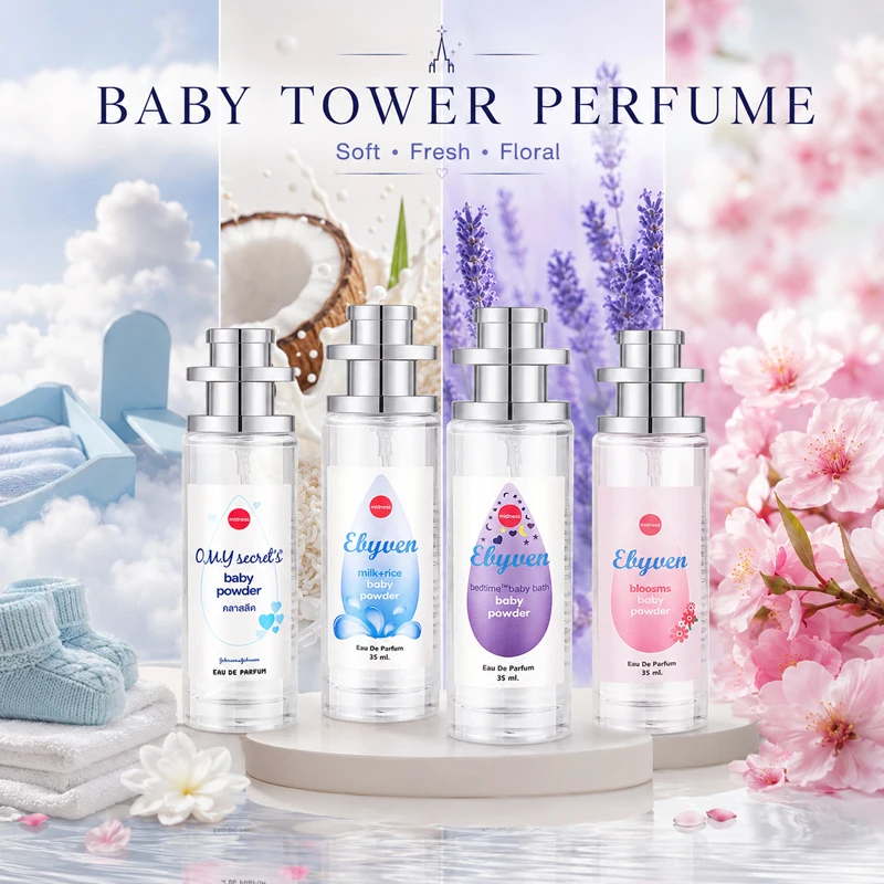 2pcs 35ml Baby Powder Perfume for Women Long Lasting Eau de Parfum Spray 4 Scents Milk Rice Lavender Floral Travel Fragrance view 6