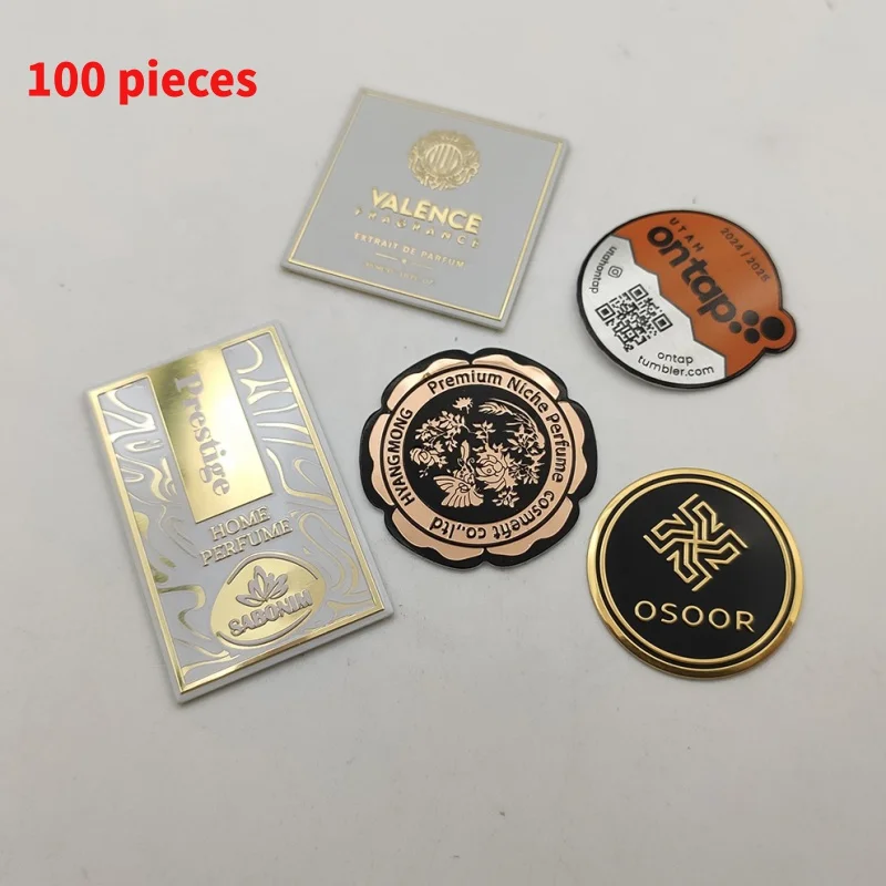 

10 0.Zhang.Custom.Custom Embossed Logo Metal Transfer Stickers Perfume Bottle Or Fragrance With Engrave Aluminum Metal Packa