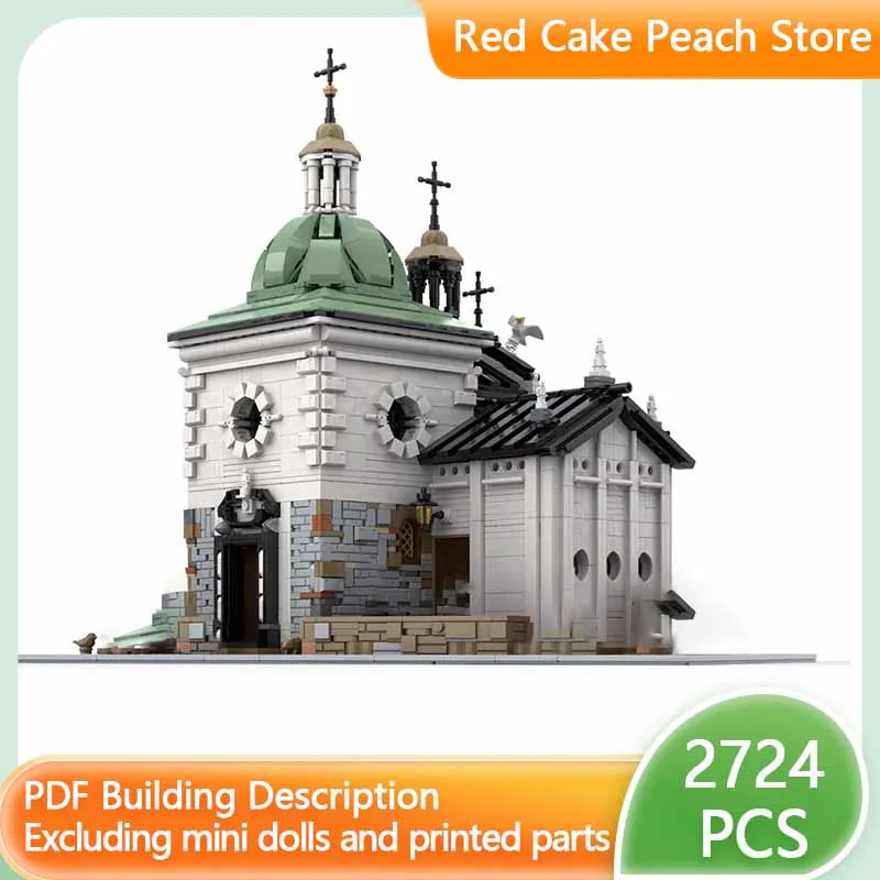 Popular Street View Model MOC Building The Church In The Square Modular Technology Gifts Holiday Assemble Children Toys Suit