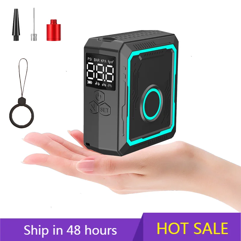 

POWER LEAPBike Pump Portable Mini Electric Air Pump 150PSI Tire Inflator Car Bike Motorcycle Bicycle Pump With LCD Type-C Displa
