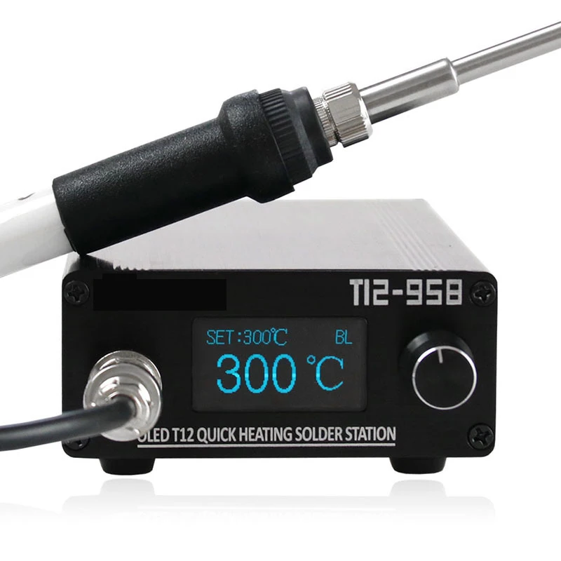 

T12-958 Mini Intelligent Soldering Station STM32 OLED Digital Display Adjustable Quick Heating Solder Iron Portable Welding Tool