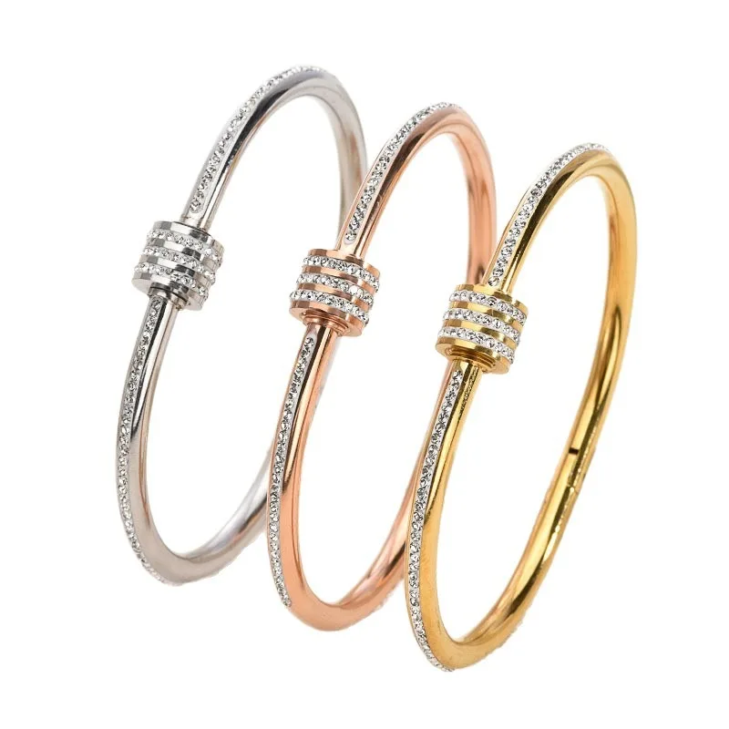 

2026, позолоченный 18-каратным золотом и инкрустированный бриллиантами, элегантный женский браслет, модный браслет-ремешок из нержавеющей стали