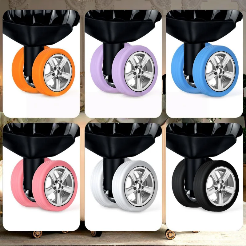 8pcs Set Silicone Luggage Wheel Covers, Suitcase Wheel Protectors, Silicone Wheel Sleeves for Travel Bags