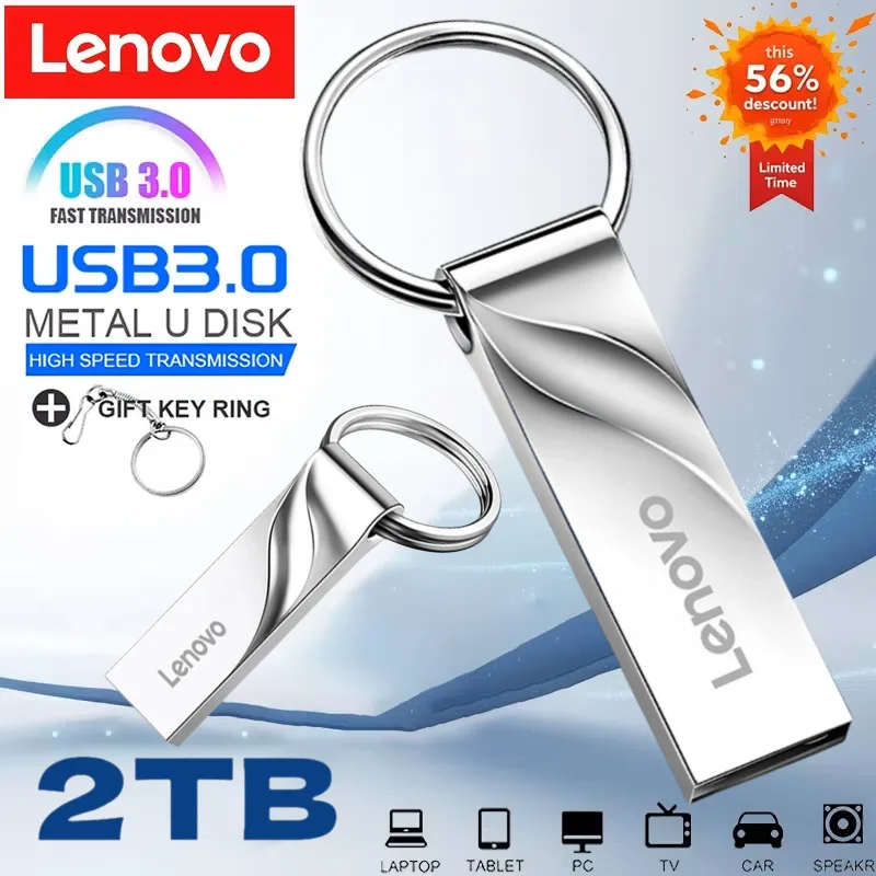 

Lenovo Pen Drive 2TB USB Pendrive USB Flash Drive High Speed 1TB Metal Pendrive 512GB 256GB Portable Memoria USB Stick For Phone