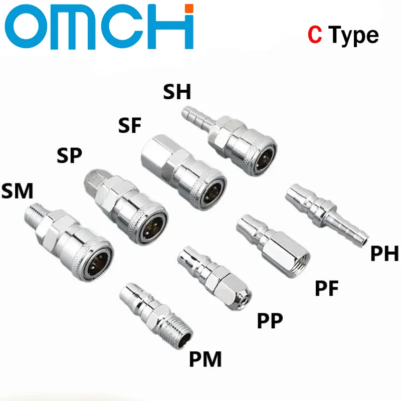 C(JP) Type SH PH SP PP SM PM SF Pneumatic C(JP) Type Fittings for Air Hose Coupling Compressor Accessories Quick Release Fitting