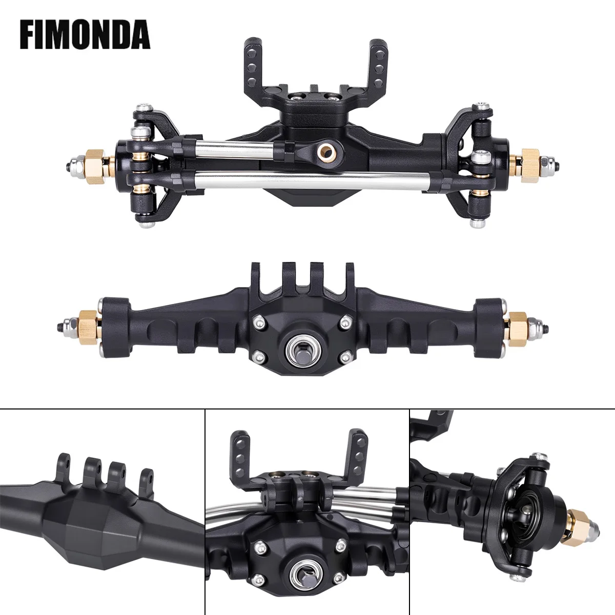 Kunststoff-Vorder- und Hinterachsen-Set mit Servohalterung für 1/18 RC Crawler TRX4M Upgrade-Teile