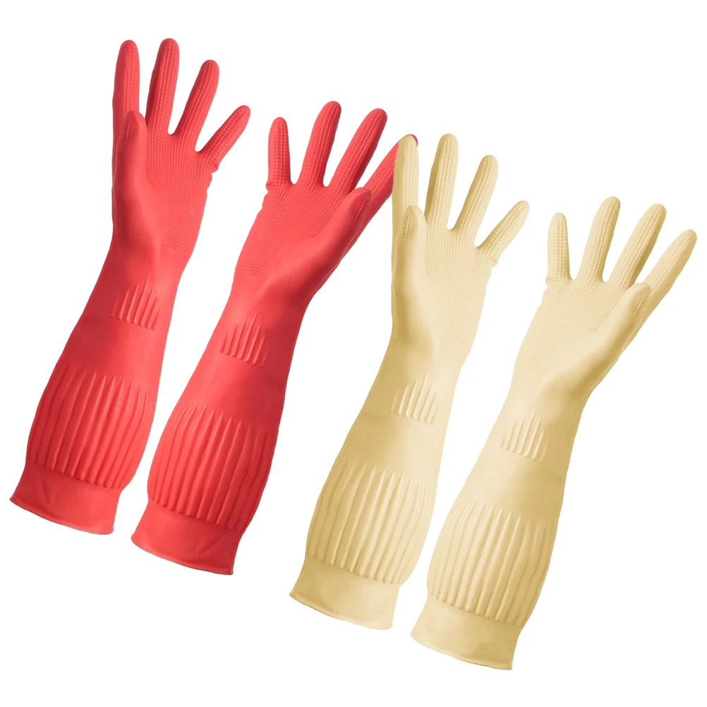 

2 Pairs Anti-slip Anti-fouling Hand Gloves Cleaning Dish Washing for Kitchen Dishwashing