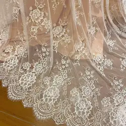 3Meter/lot High Quality Soft ivory Boho Lace Fabric Chantilly French Lace Accessories For Bridal gowns, Wedding Dresses, veils