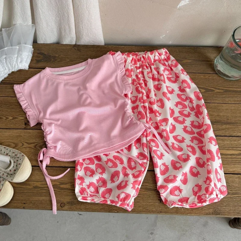 

New Summer Baby Girls Clothes Suit Children Short Sleeved T-Shirt Pants 2Pcs/Sets Infant Fashion Casual Costume Kids Tracksuits