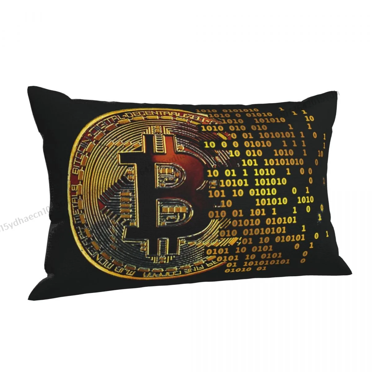 I Love Bitcoin Art Hug Pillowcase Cryptocurrency Art Backpack Cojines Garden Printed Car Pillow Covers Decorative