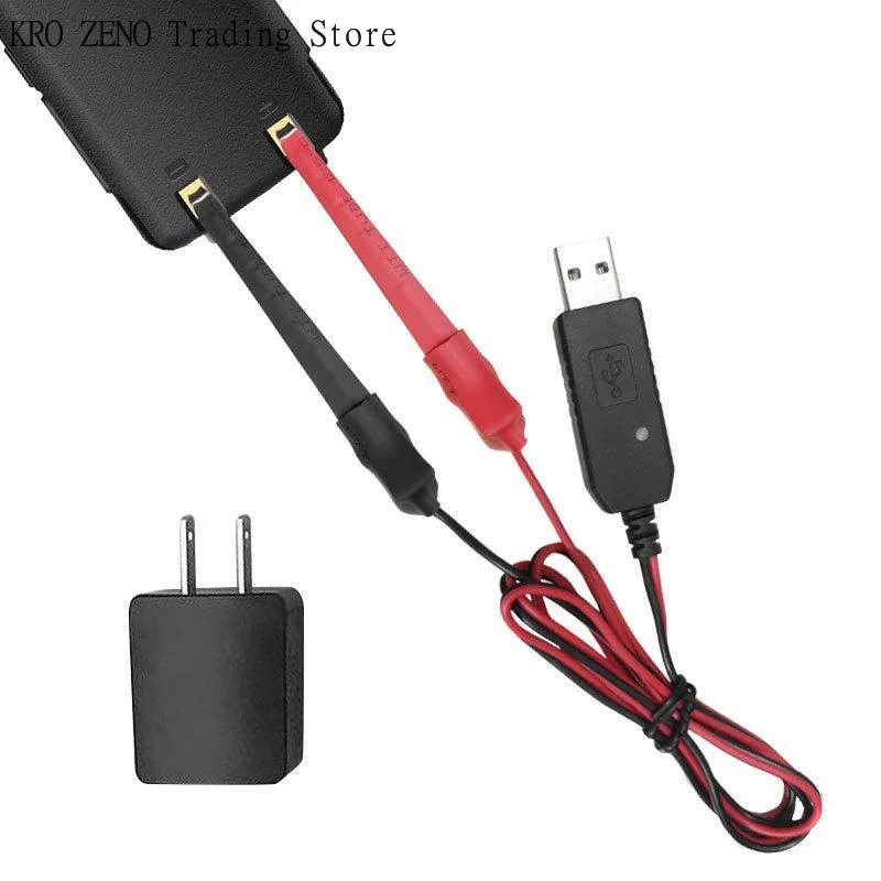

1PCS Black Red Universal USB Alligator Clip Charger Cable Auto Detect No Measurement Needed Perfect For All Two Way Radios✨