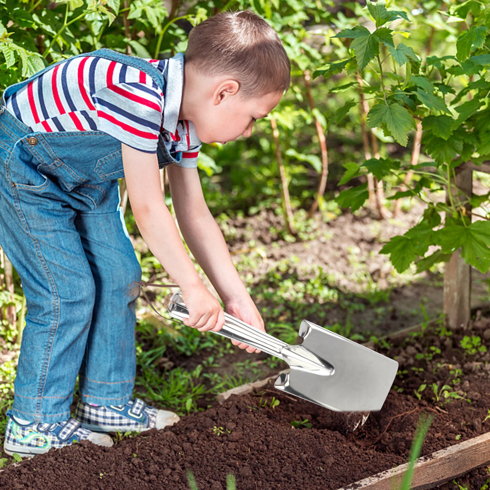 

1pc Stainless Steel Shovel Polished Multi-Function Garden Tool For Planting Transplanting Weeding Outdoor Gardening Supplies