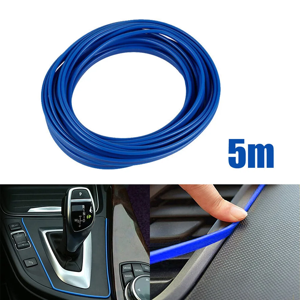 5m Car Interior Decor Blue Point Edge Gap Door Panel Molding Line Accessories Perfect Fit And Compatibility Handy And Portable