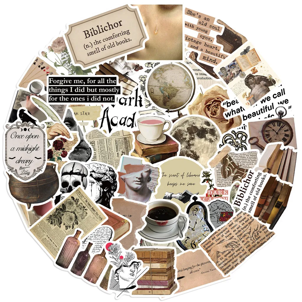 

50PCS New Retro Renaissance Aesthetics Photos Graffiti Stickers for Bicycle Hand Account Pencil Case Decals Papery Pop Store