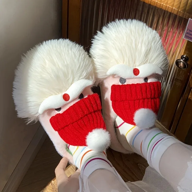 

Father Christmas Warm Cotton Slippers Christmas New Year Home Leisure Cute Cartoon Slippers Parent-Child Unisex Cotton Slippers