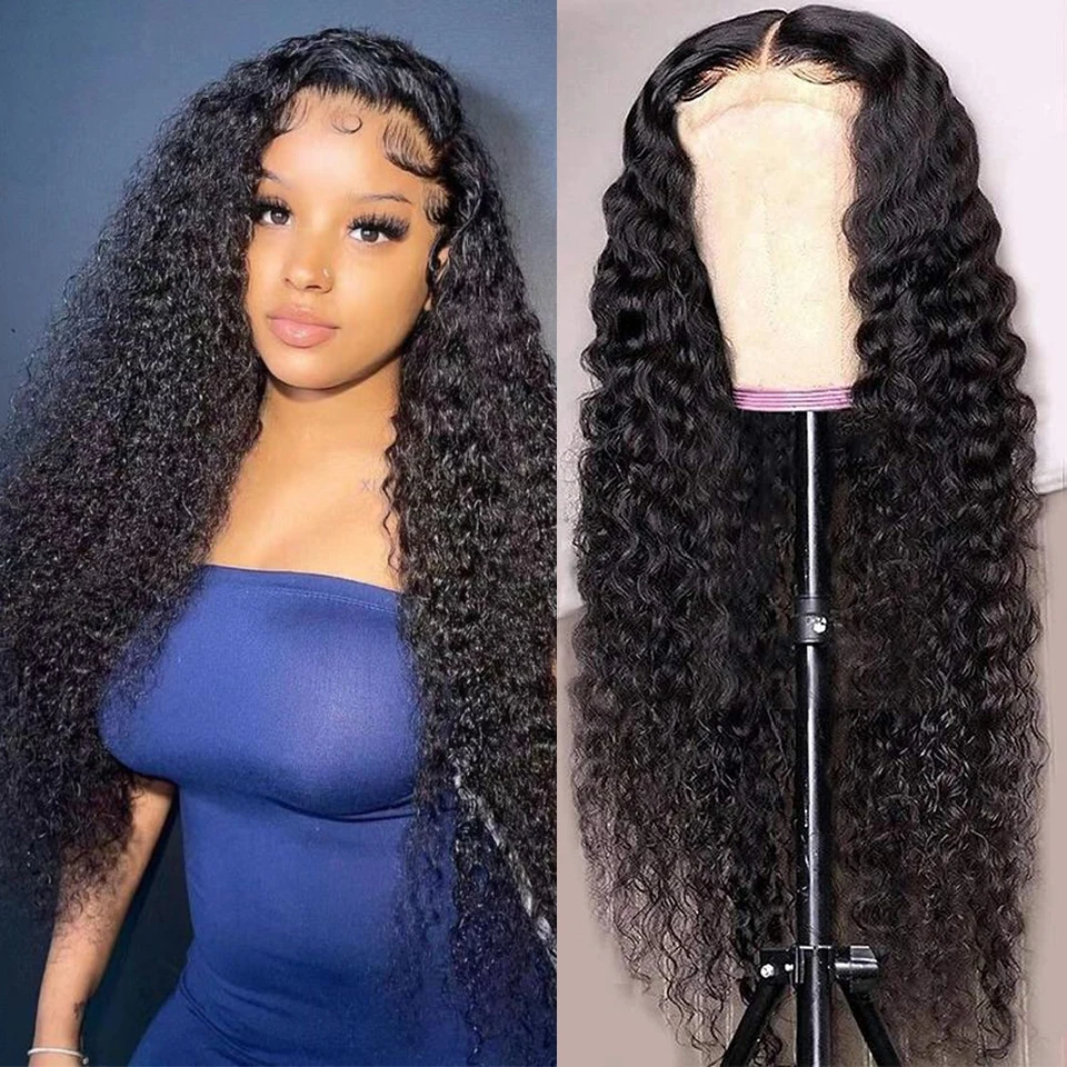 Water Curly Wave 13x4 Lace Frontal Wig 28 30 32 Inch Human Hair Brazilian 13x4 Front Bob Wig 14 16 Inch Human Hair For Women