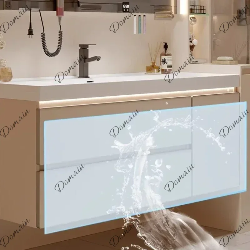 XX Bathroom Cabinets Vanity Organizer Closet Furniture Modern Light Luxury Combination Bathroom Cabinet Integrated Basin Washsta