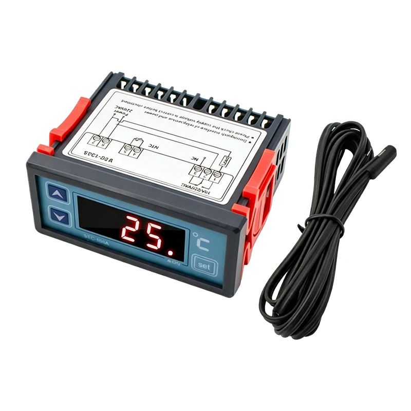STC-100A Microcomputer Digital Thermostat Temperature Controller With NTC Sensor DC12V / AC220V English/Chinese Version