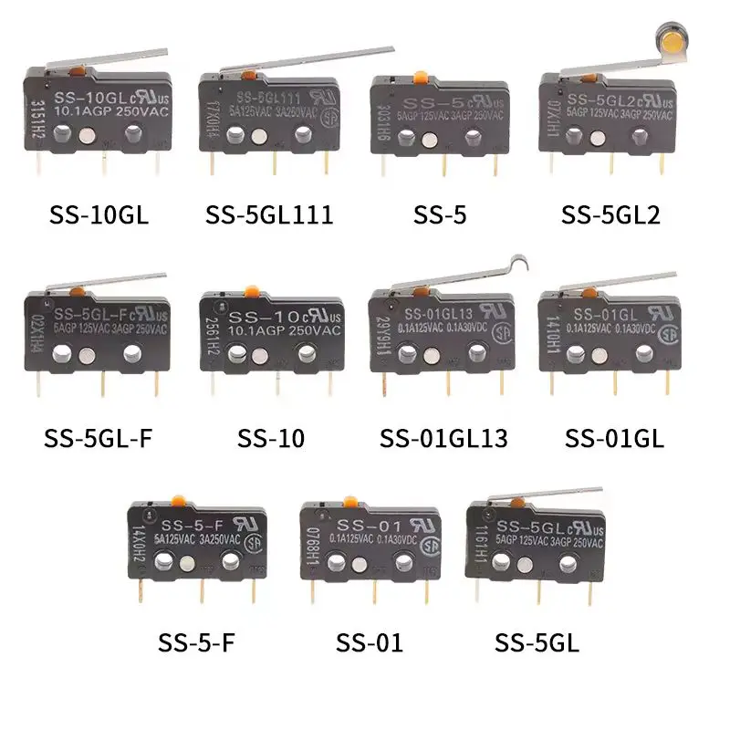 Nuevo Microinterruptor de carrera Original Ss-5 Ss-5-F Ss-5-L Ss-5D Ss-5Gl Ss-5Gl2 Ss-5Gl13 Ss-01Gl Ss-5Gl111 Ss-10 Ss-10Gl2 Ss-10Gl13