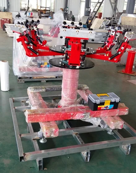 For 8 color 8 station carousel silk screen printing press prices with micro registration