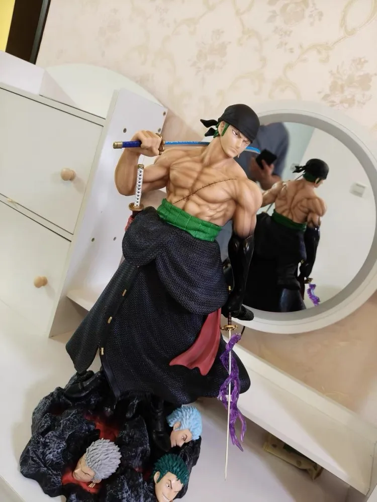 One Piece  Anime Stand Posture Roronoa Zoro Action Figures  Pvc Statue Fight Roronoa Zoro Model Collection Doll Boy Toy Gift