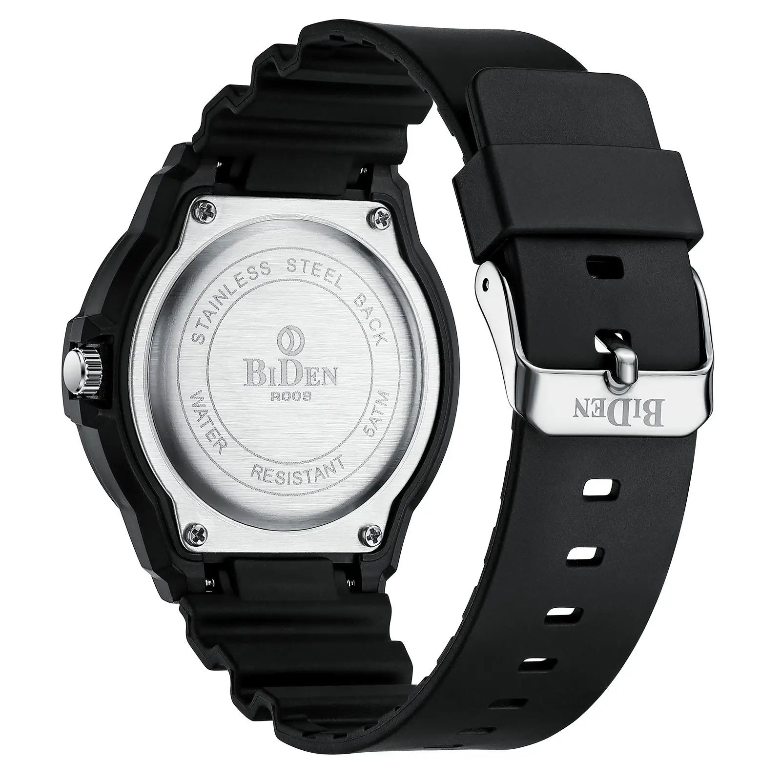ساعة بيدن كوارتز متعددة الوظائف للرجال مقاومة للماء بتقويم مضيء وساعات رياضية للرجال خفيفة الوزن 5ATM سهلة القراءة #3