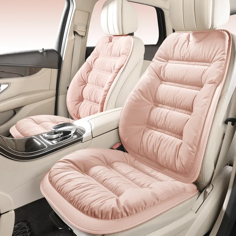 Cute Down Cotton Car Seat Covers Full Set Universal Autumn Winter Seat Cushion Cute Car Accessories Interior Woman Seat Covers