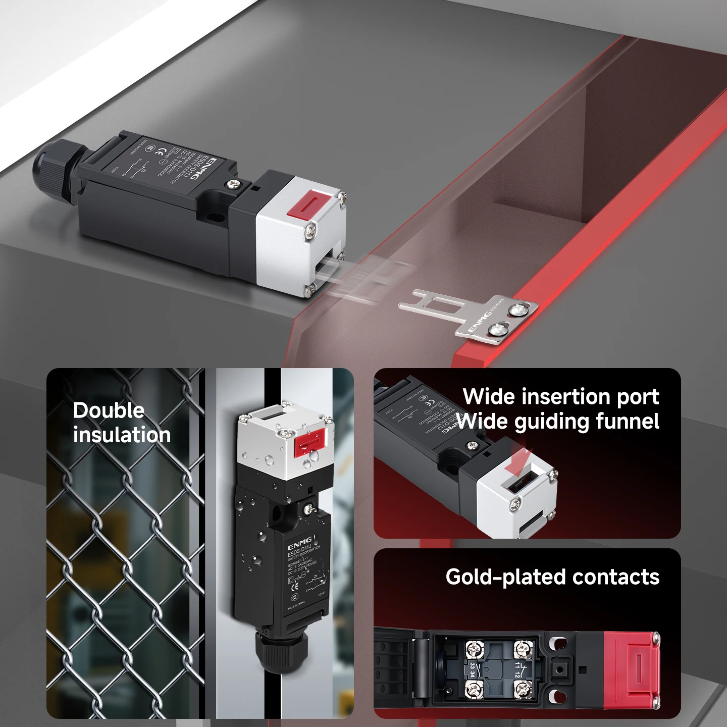 ENMG سلامة الباب التعشيق التبديل المكونات في قفل الكهرومغناطيسي الحد التبديل آلة التصنيع باستخدام الحاسب الآلي قفل الباب الآمن قفل الميكانيكية